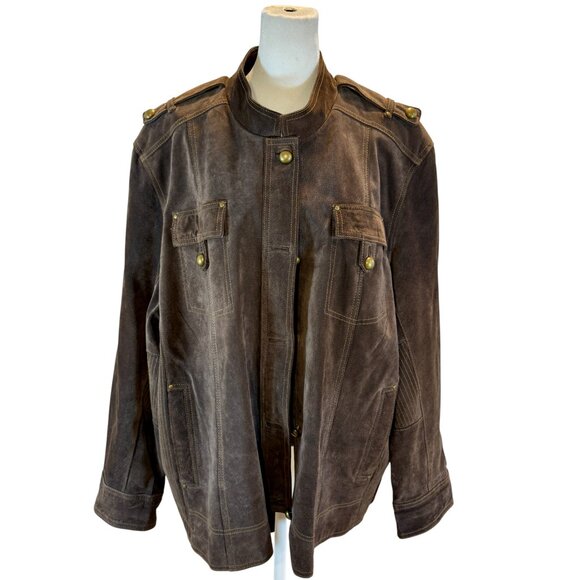 Vintage Brown Leather Jacket – Military Style - Picture 4 of 9